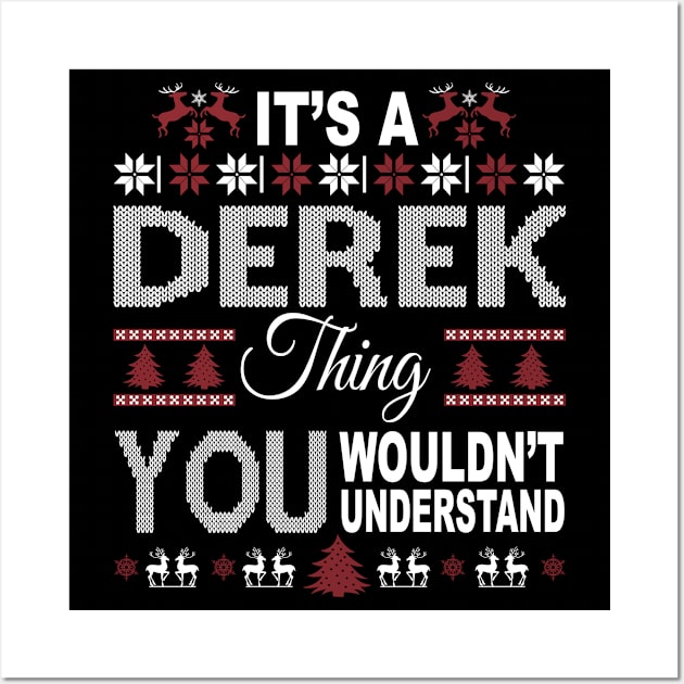 It's DEREK Thing You Wouldn't Understand Xmas Family Name Wall Art by Salimkaxdew